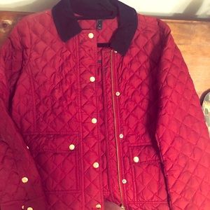 J.CREW Maroon Quilted Jacket (Size Small)